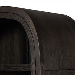 Harvey Updated Traditional Brown Oak Wide Arched Display Cabinet|