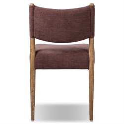 Odelia Modern Classic Maroon Velvet Brown Oak Dining Chair|