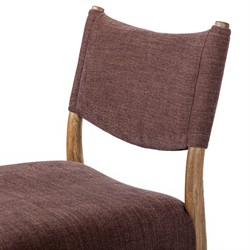 Odelia Modern Classic Maroon Velvet Brown Oak Dining Chair|