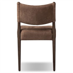 Odelia Modern Classic Brown Leather Oak Dining Chair|