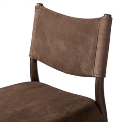 Odelia Modern Classic Brown Leather Oak Dining Chair|