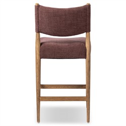 Odelia Modern Classic Maroon Velvet Brown Oak Counter Stool|