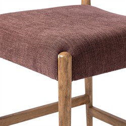 Odelia Modern Classic Maroon Velvet Brown Oak Counter Stool|