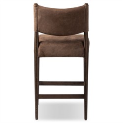 Odelia Modern Classic Brown Leather Oak Counter Stool|
