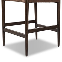 Odelia Modern Classic Brown Leather Oak Counter Stool|