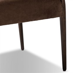 Odelia Modern Classic Brown Leather Oak Dining Arm Chair|