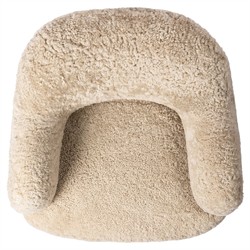Justine Modern Classic Beige Shearling Swivel Barrel Chair|