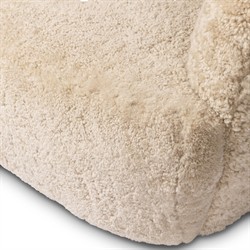 Justine Modern Classic Beige Shearling Swivel Barrel Chair|