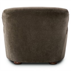 Kaden Modern Classic Olive Green Velvet Brown Wood Chaise Lounge|