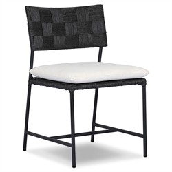 Lindsey Modern Classic Black Steel Outdoor Dining Chair|