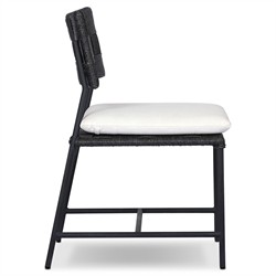 Lindsey Modern Classic Black Steel Outdoor Dining Chair|