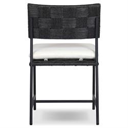 Lindsey Modern Classic Black Steel Outdoor Dining Chair|