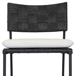 Lindsey Modern Classic Black Steel Outdoor Dining Chair|