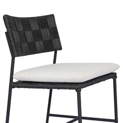 Lindsey Modern Classic Black Steel Outdoor Dining Chair|