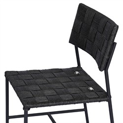 Lindsey Modern Classic Black Steel Outdoor Dining Chair|