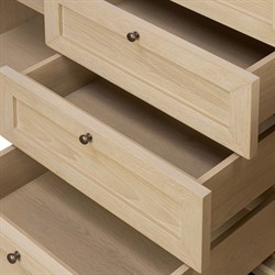 Cynthia Modern Classic Carrara Marble Bleached Oak Double Vanity Sink - 60"|