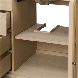 Cynthia Modern Classic Carrara Marble Bleached Oak Double Vanity Sink - 60"|