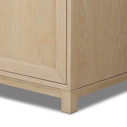 Cynthia Modern Classic Carrara Marble Bleached Oak Double Vanity Sink - 60"|