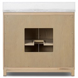 Cynthia Modern Classic Carrara Marble Bleached Oak Vanity Sink - 36"|