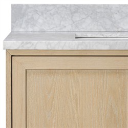 Cynthia Modern Classic Carrara Marble Bleached Oak Vanity Sink - 36"|
