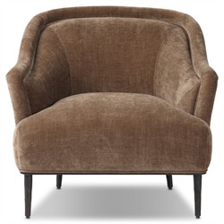 Taylor Modern Classic Brown Velvet Black Iron Arm Chair|