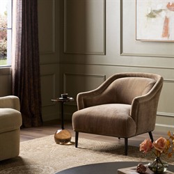 Taylor Modern Classic Brown Velvet Black Iron Arm Chair|