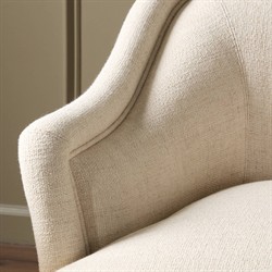 Taylor Modern Classic Cream Performance Black Iron Arm Chair|