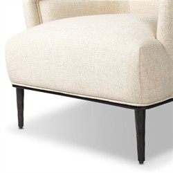 Taylor Modern Classic Cream Performance Black Iron Arm Chair|