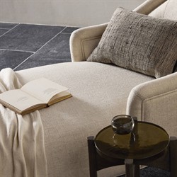 Taylor Modern Classic Cream Performance Black Iron Chaise Lounge|