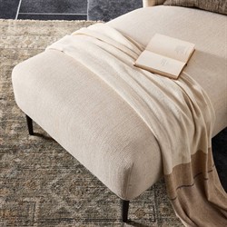 Taylor Modern Classic Cream Performance Black Iron Chaise Lounge|