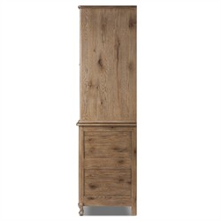 Basil Rustic Lodge Weathered Oak Armoire|