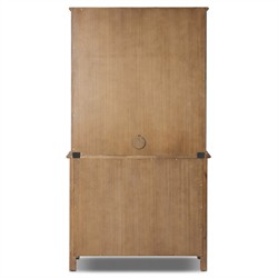 Basil Rustic Lodge Weathered Oak Armoire|