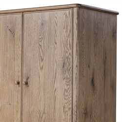 Basil Rustic Lodge Weathered Oak Armoire|