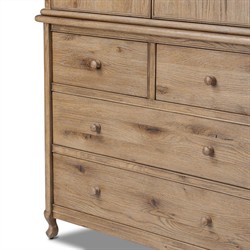 Basil Rustic Lodge Weathered Oak Armoire|