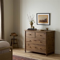 Basil Rustic Lodge Weathered Oak Dresser|