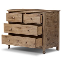 Basil Rustic Lodge Weathered Oak Dresser|