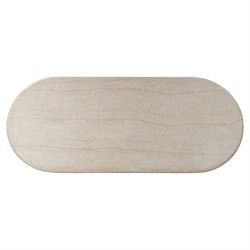 Regine Modern Classic Beige Concrete Oval Outdoor Dining Table - 102"|