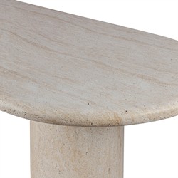 Regine Modern Classic Beige Concrete Oval Outdoor Dining Table - 102"|