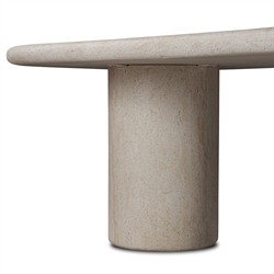 Regine Modern Classic Beige Concrete Oval Outdoor Dining Table - 102"|