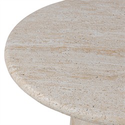 Regine Modern Classic Beige Concrete Round Pedestal Outdoor End Table|