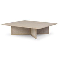 Rosal Modern Classic Natural Oak Woven Rush Square Coffee Table|