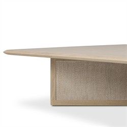 Rosal Modern Classic Natural Oak Woven Rush Square Coffee Table|