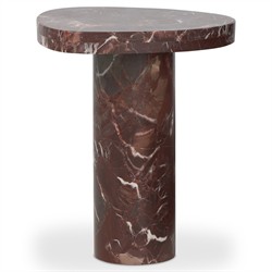 Zayden Modern Classic Merlot Red Marble End Table|