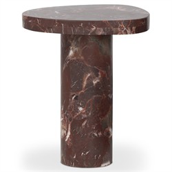Zayden Modern Classic Merlot Red Marble End Table|