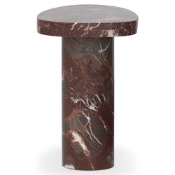 Zayden Modern Classic Merlot Red Marble End Table|