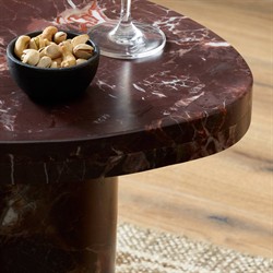 Zayden Modern Classic Merlot Red Marble End Table|