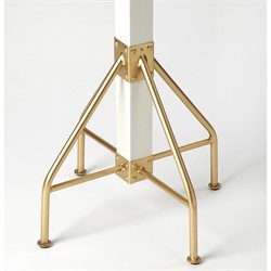 Marcia Traditional White Mango Wood Gold Iron Coat Rack|