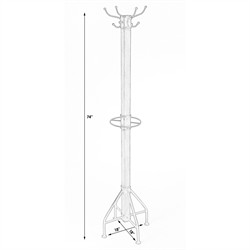 Marcia Traditional White Mango Wood Gold Iron Coat Rack|