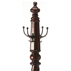 Jericho Updated Traditional Dark Brown Wood Coat Rack|