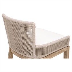 Orla Coastal Beach Cream Performance Grey Mahogany Wood Counter Stool|